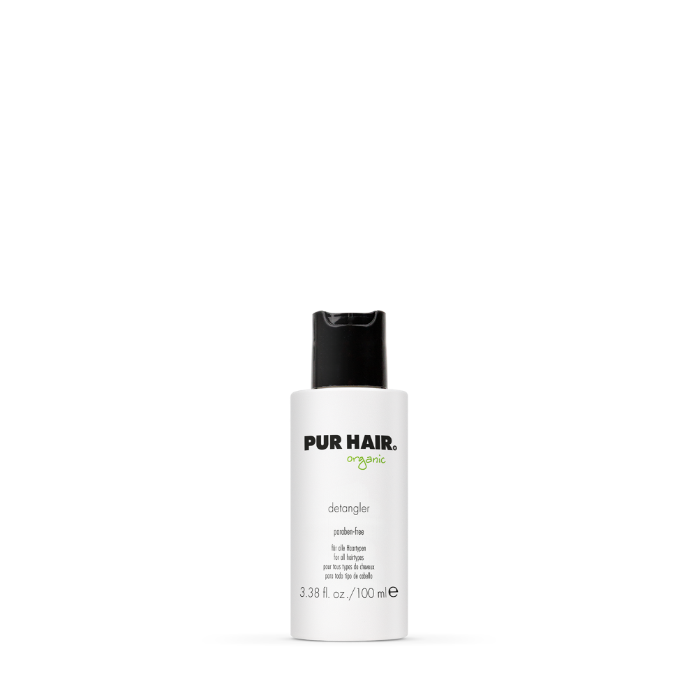 PUR HAIR Detangler, 100 ml Flasche in weiß mit schwarzem Deckel