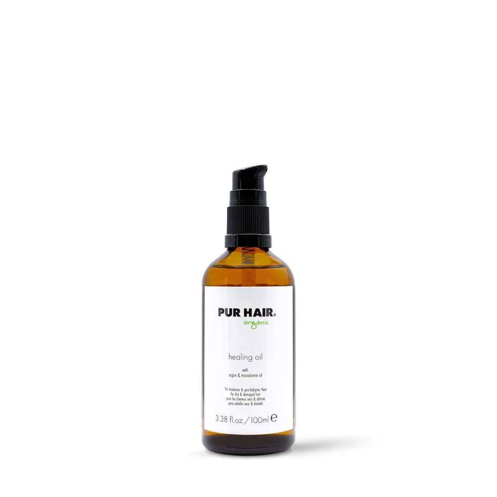 PUR HAIR Organic Healing Oil 100 ml – Haaröl Flasche mit Pumpspender
