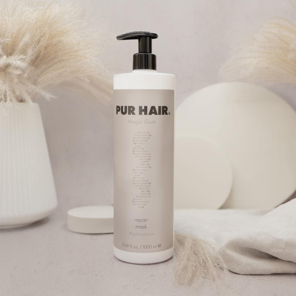 PUR HAIR Magic Gum Repair Maske und Conditioner 1000 ml – reparierende Pflege mit Hyaluronboost für trockenes, strapaziertes Haar