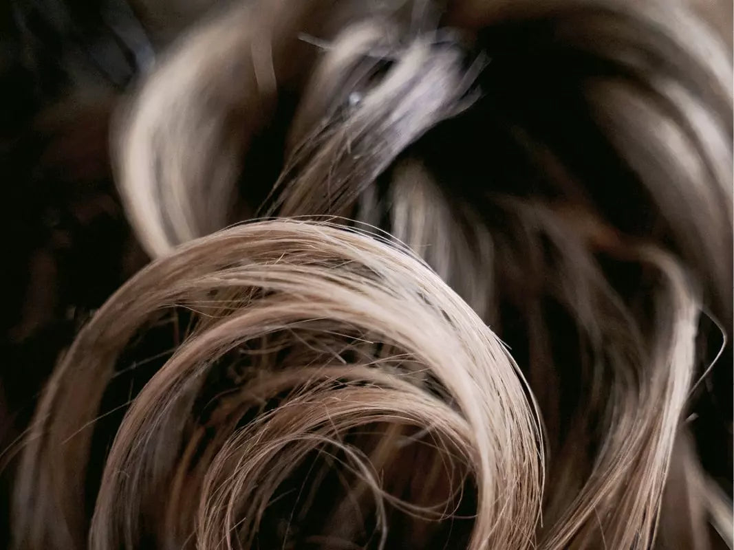 Eine Makroaufnahme von einer Haarlocke