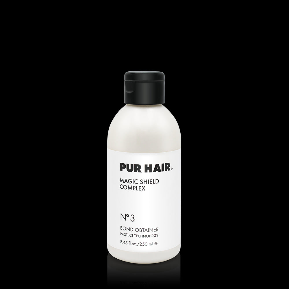 PUR HAIR Magic Shield Complex No. 3 Bond Obtainer – weiße 250 ml Flasche mit schwarzem Deckel, Haarpflege mit Protect Technology